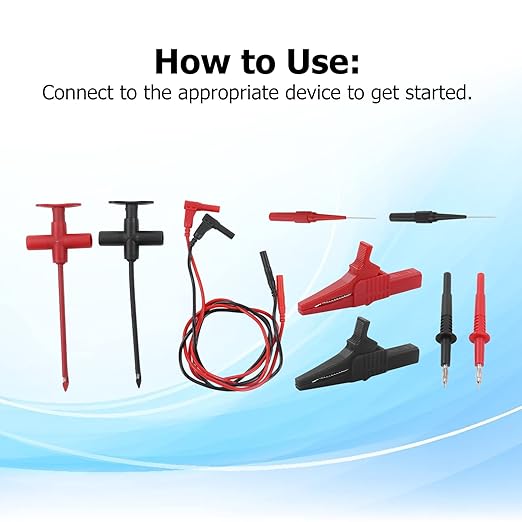Multimeter Probes, 19A JT8001-1 Wire Piercing Probe Kit, 30VAC-60VDC Electronic Test Probes for Wiring Harness Connectors, Fuel Injectors, Automotive Sensors and Others