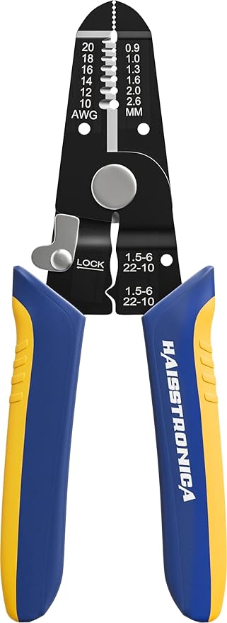 haisstronica Wire Stripper Tool, AWG 20-10 wire stripper crimper, Universal Wire Stripper and Multifunctional Hand Tool