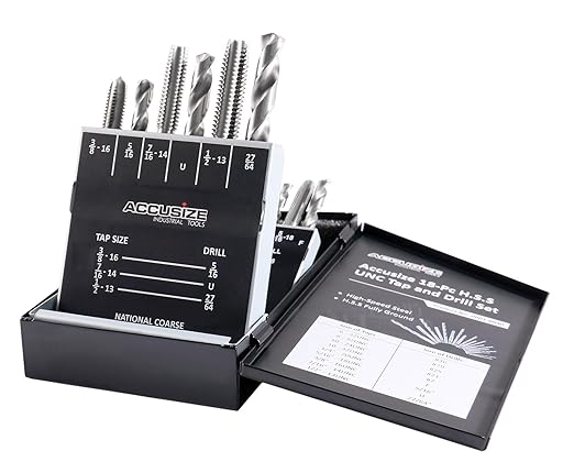 Accusize Industrial Tools U.N.C. 18 Pc H.S.S. Tap and Drill Set, 5 Sets, 0001-0040x5