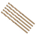Drill Bit, #43 Cutting Diameter, 4341 HSS Gold Finish 118° Cutting Angle Number Jobber Bits - (Applications: for Drilling Soft Metal Plastic Wood), 5-Pieces