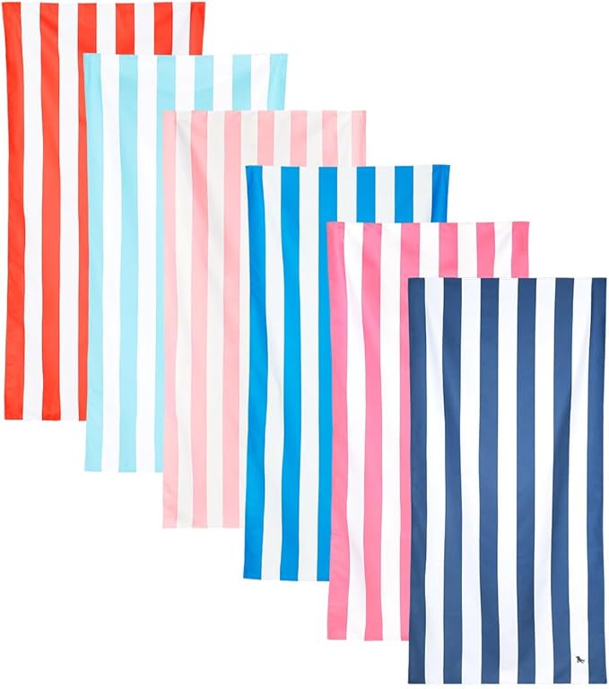 Dock & Bay Beach Towel - Quick Dry, Sand Free - Compact, Lightweight - 100% Recycled - Includes Bag - Set of 6 - Best of The Best, Large (160x90cm, 63x35)