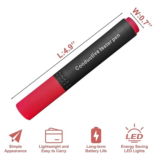 Conductivity Test Pen, Non Contact Voltage Tester Pen, Grounding Tester for Grounding Mats Sheets Pillowcases, Wire Tester Electrical Tool for Ensuring Effective Earthing Connection