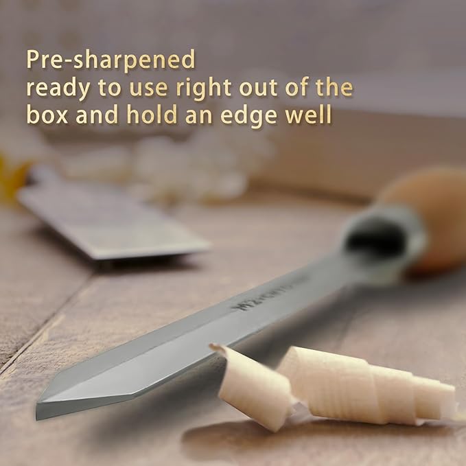Diamond Parting Tool for Wood Lathe 3/16 inch Thick, M2 Cryo HSS Wood Turning Tools with Beech Wood Handle