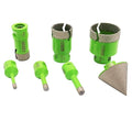 Diamond Core Drill Bits Set - Tile Hole Saw Kit 6/8/10/25/35/50mm with 2" Diamond Beveling Chamfer Bit for Porcelain Ceramic Tile Granite Marble