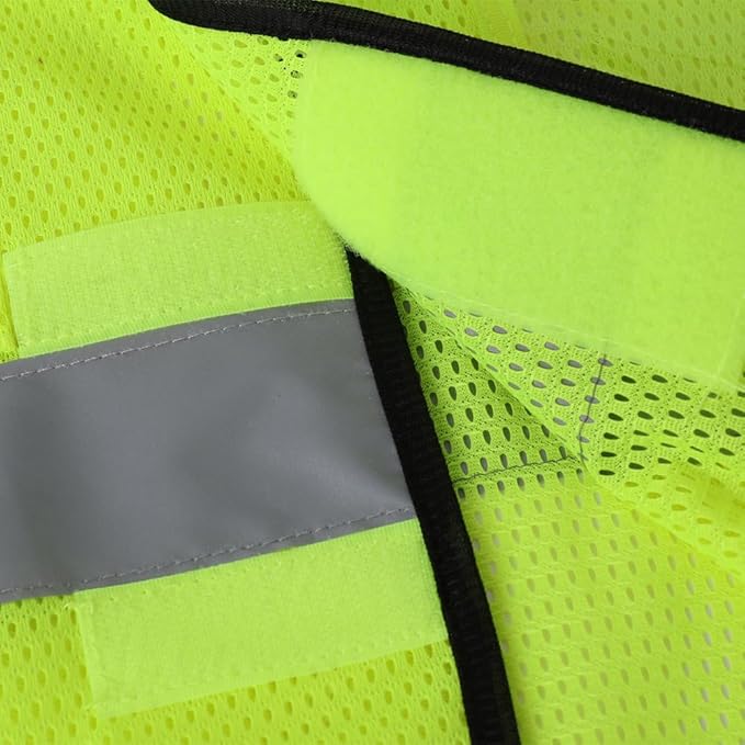 Reflective Safety Vests for Men Women with 4 Pockets and Adjustable Front,Mesh High Visibility Construction Vest