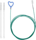 Sunroof Drain Cleaning Tool, 118in Long Wire Pipe Cleaner with 2 Straight Flexible Cleaning Brushes Heart Handle Design Drain Snake Unclogger Hole Cleaner for Auto Car Sunroof Wiper