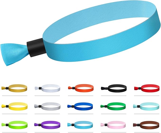 100 Pcs Cloth Wristband - Lightweight Disposable Wristbands for Concerts and Parties (Water Blue)