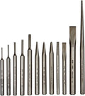 Mayhew Tools Select 61040 Punch and Chisel Set, 12-Piece, black, one size