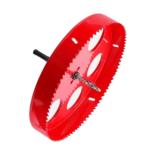 8.46 inch / 215mm Hole Saw with 1 Pc SDS Plus Arbor and 1 Pc Hex Shank Arbor,HSS Bi-Metal Hole Drilling Cutter for Wood Boards Plastic and Thin Metal (8.46 inch / 215mm)