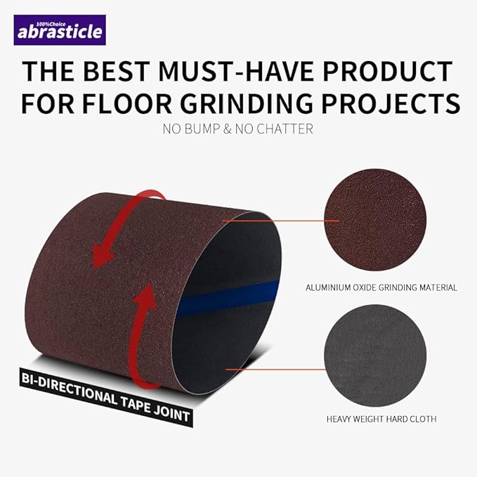 12 Packs 8 x 19 inch Cloth Floor Sanding Belts Ideal for Sanding Commercial and Residential Flooring - 2 Each of 40/60/80/100/120/150 Grits