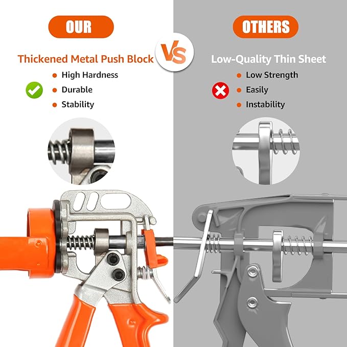 Holothurian Caulking Gun, Caulk Gun No Drip,Sealant Finishing Tool Grout Scraper for Kitchen Bathroom Window Sink Joint, 1/10 Gallon Cartridge, 20:1 Thrust Ratio