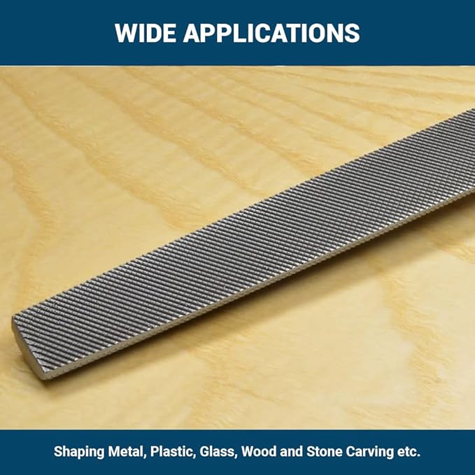 Benchmark Abrasives 8" Bastard Cut Half Round Aluminum Metal Hand File Tool, Hardened Steel File, Deburr Shaping Filing Soft Metal Aluminum Tin Iron Copper Plastic Hard Wood Metalworking DIY (8")