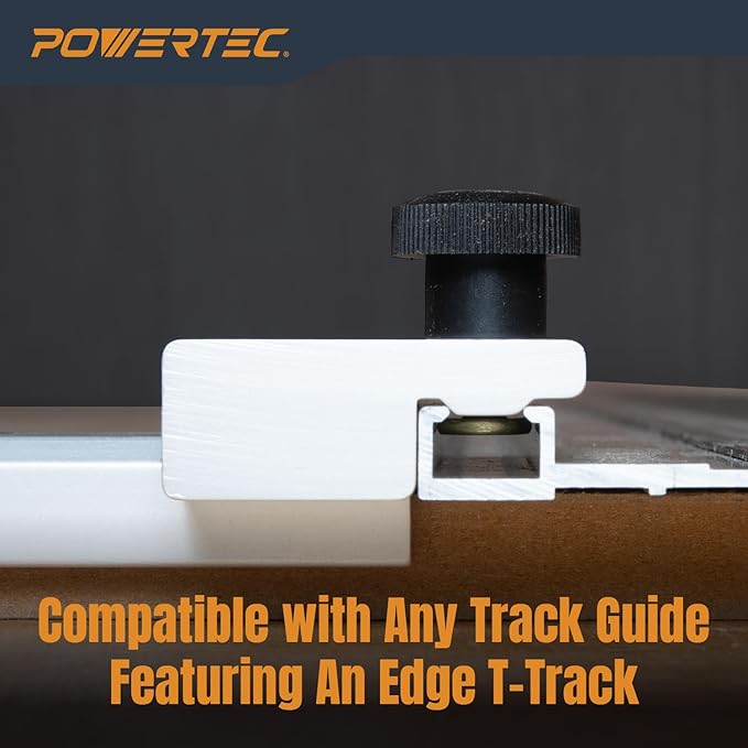 POWERTEC Track Saw Guide Rail Square, 90° Right Angle Guide Rail Protractor, Adjustable Square Guide Compatible with Festool,Makita,Milwaukee, Ridgid,Kreg (71962)