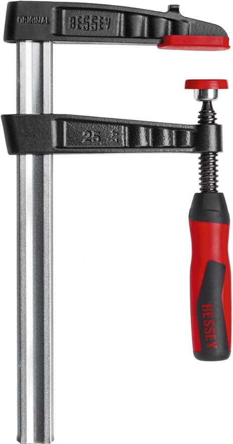 BESSEY TG7.024+2K Cast Jaw Clamp for Woodworking, F-style with Wood Handle, Carpentry, Home Improvement, and DIY Projects