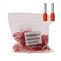 18AWG /1.0mm² Pin Cord End Wire Ferrules Terminals Red, 500pcs AWG18 Wire Ferrules Terminals for Industrial, Electric System, Chemical Industry etc.