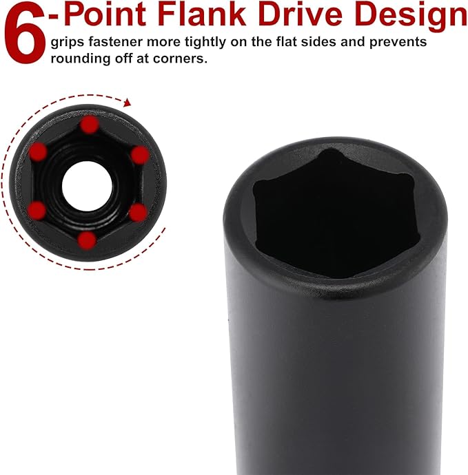 CASOMAN 1/2" Drive x 25mm Deep Impact Socket, 6-Point, Metric, CR-MO