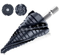 Four Sprial Flute M35 Cobalt Step Drill Bit, 1/4"-1-1/8" Ultra TiAIN Coated Unibit Step Bit, 1/4" Hex Shank Drill Bit for Metal, Stainless Steel, Aluminum, Copper, Wood, PVC
