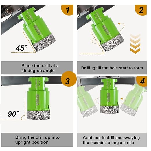 Diamond Core Drill Bit - 4-1/2" Tile Hole Saw 115mm for Porcelain Tile Granite Marble Masonry