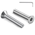 1/4-20 Bolt, 1/4-20 x 1-1/4 Inch Flat Socket Head Screws 50Pcs, 304 Stainless Steel 18-18 Countersunk Bolts, Full Thread, with Hex Spanner