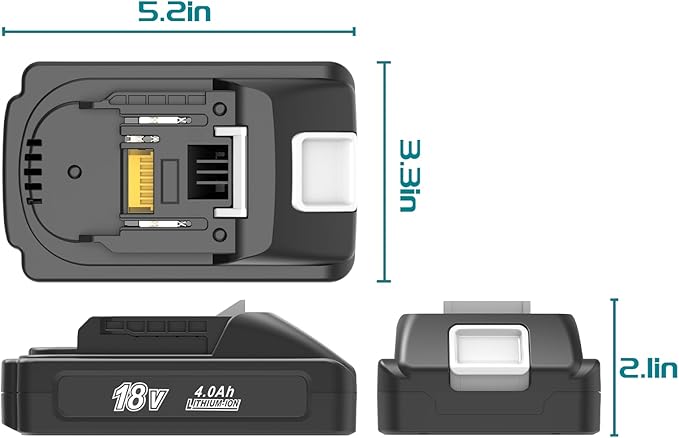 2 Pack 4000 mAh 18 Volt Battery Replace for Makita 18V Lithium Ion Battery BL1840B BL1815 BL1850B BL1860B, Compatible with makita 18v Charger and Cordless Power Tools