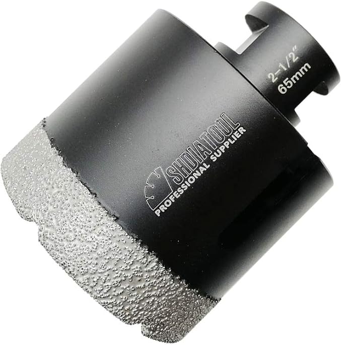 SHDIATOOL Diamond Core Drill Bits 2-1/2 Inch for Porcelain Ceramic Tile Marble Brick Vacuum Brazed Hole Saw 65mm