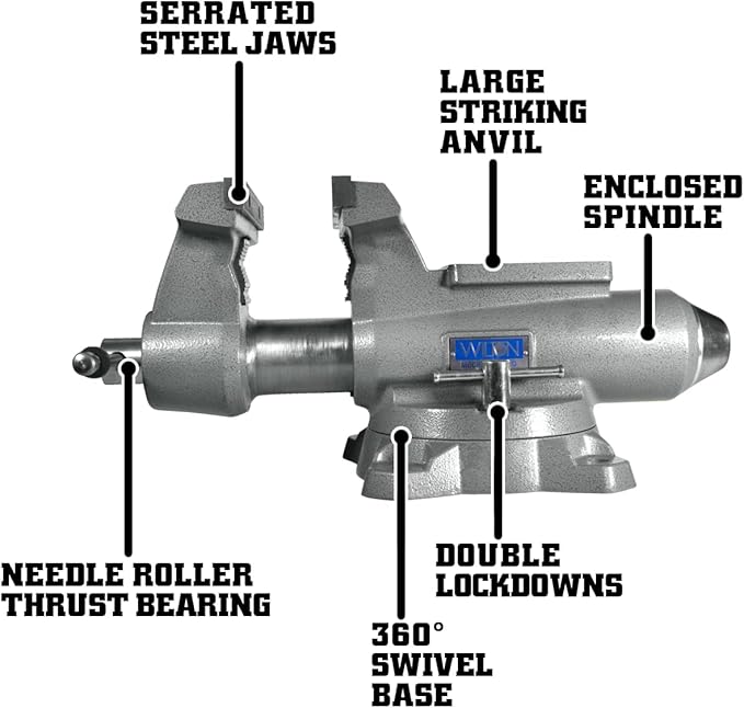 Wilton Mechanics Pro Bench Vise, 8" Jaw Width, 8-1/2" Jaw Opening, 4-1/2" Throat (Model 880M)