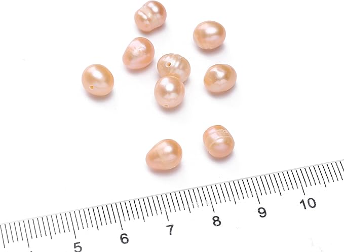 Natural Pearl Beads Potato 7-8mm Pink Freshwater Cultured Loose Gemstone Beads for DIY Jewelry Making 13.8''/Strand HQ