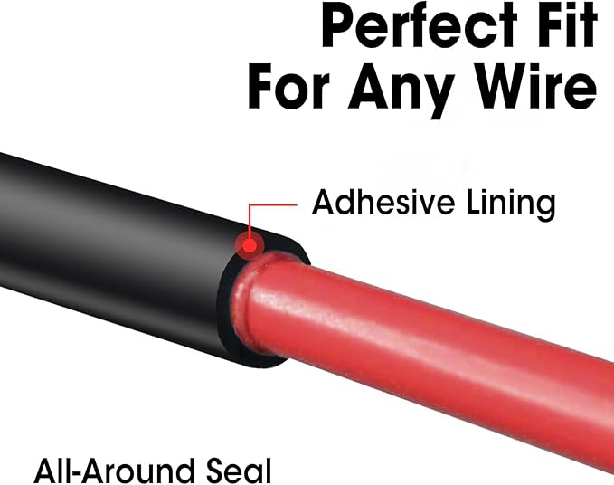 52 Ft Heat Shrink Tubing Roll, 1/2 Inch 3:1 Ratio Adhesive Lined, Waterproof Marine Grade Heat Shrink Tubing, Insulation Sealing Industrial Heat Shrink Tube - Black