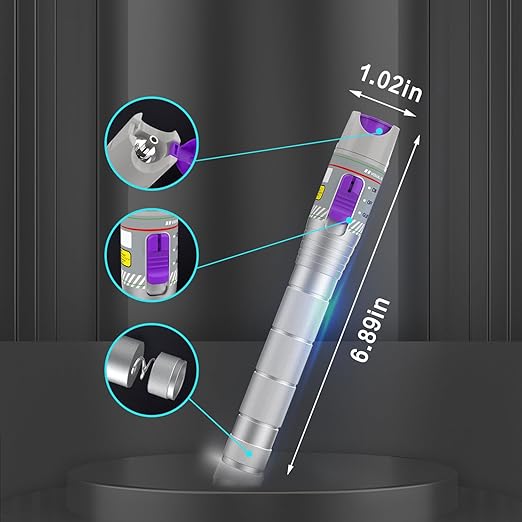 Purple 80KM Visual Fault Locator for Fiber Optic Cables, VFL Supports FC/ST/SC/LC Interfaces, Long-Range Fault Finder, Fiber Light Pen Tester, High-Precision OTDR Mapping Tool for FTTH, Telecom