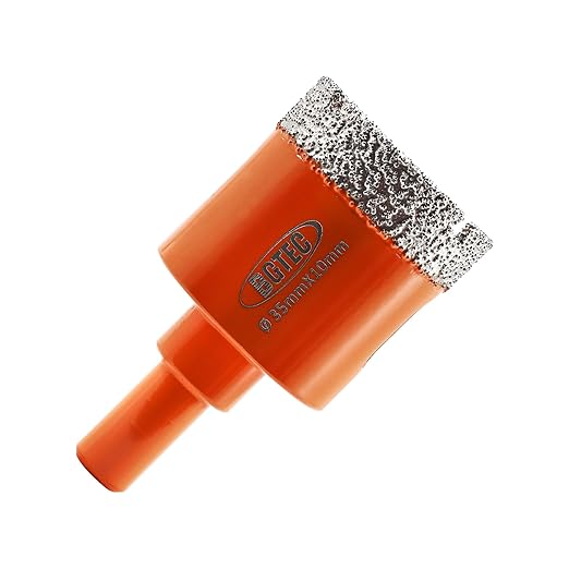 Dry Diamond Drill Bit - BGTEC 1pc 1-3/8" 35mm Hole Saw for Granite,Marble,Masonry, Concrete, Tile/Ceramic, Glass, Hard plastic,Vacuum Brazed Diamond Core Drill Bit Kit