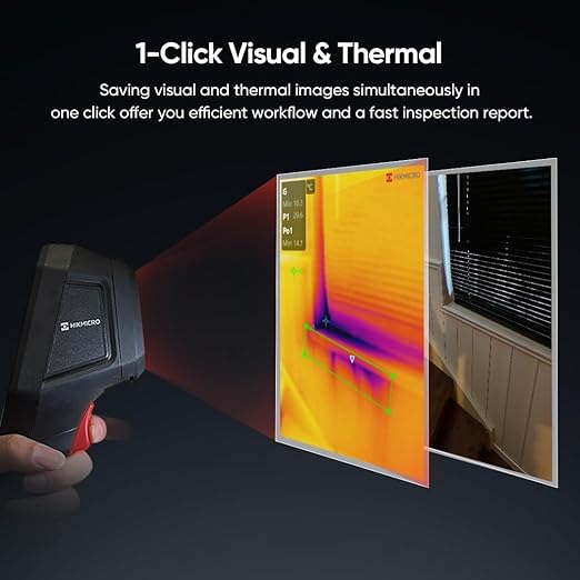 HIKMICRO B10 Thermal Imaging Camera 320 x 240 Super IR with 2MP Visual, 3.2" LCD Screen 256 x 192 IR Resolution Thermal Camera, 25 Hz Refresh Rate, -4°F~1022°F, IP54