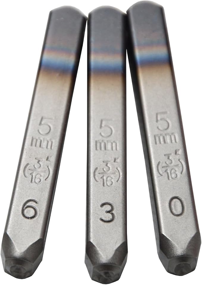 36pcs Heavy Duty Steel Stamp Uppercase Letters and Number Set 3/16" 5mm Hand Stamping Character Mark Code Alphabet Punch Kit for Jewelry Metal Sheet Plate Mold Die Making