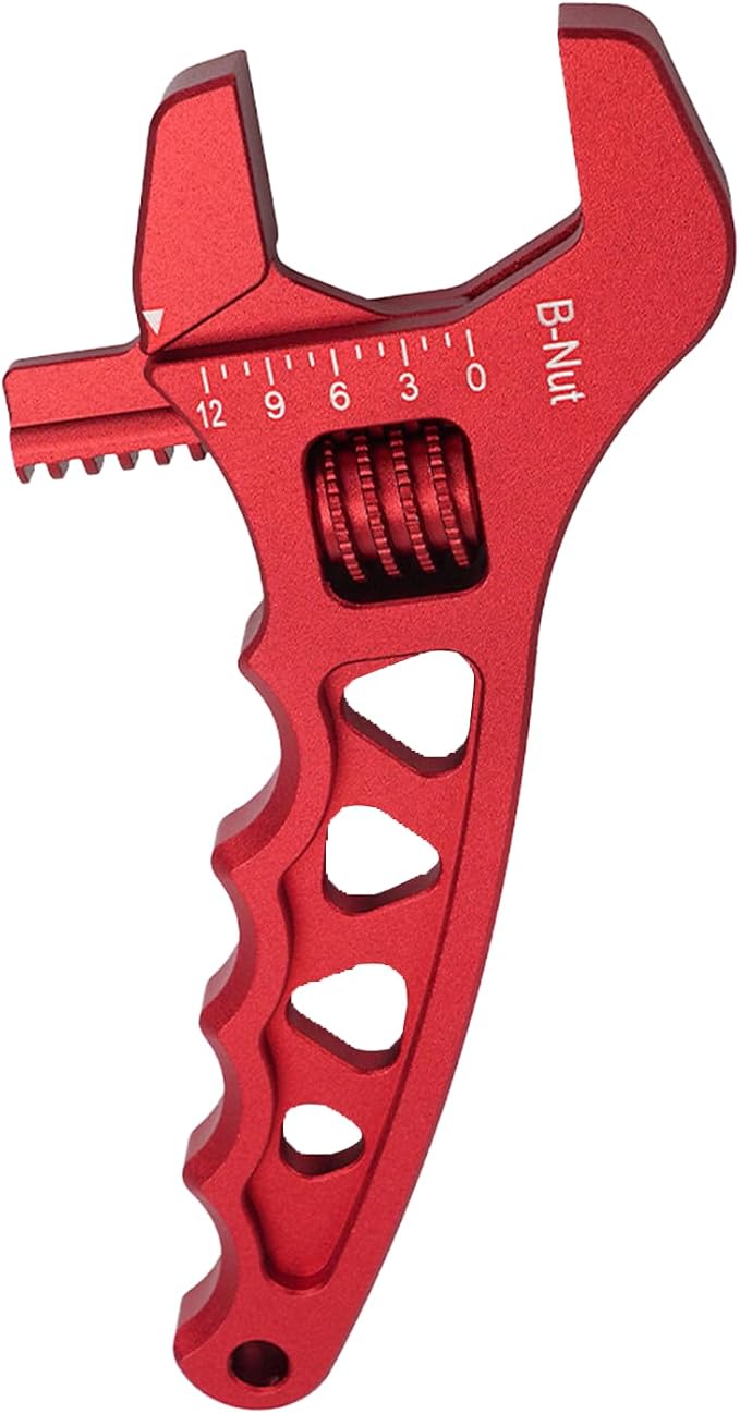 AN Hose Fitting Adjustable Wrench 3AN-12AN Lightweight Aluminum (Red)