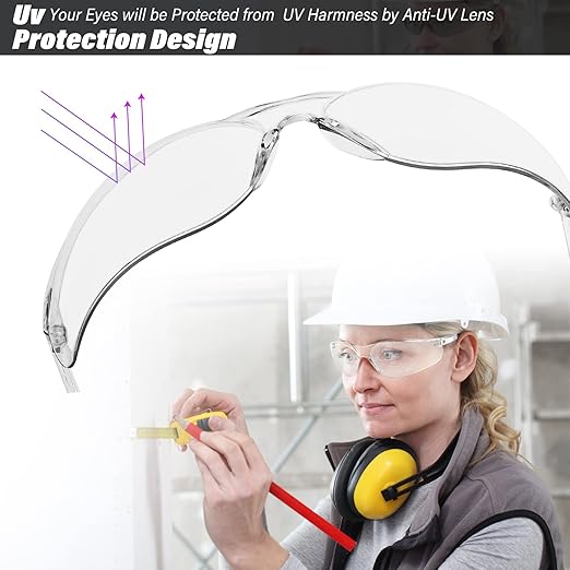 100 Pack Clear Safety Glasses with ANSI Z87.1 Scratch Resistant Eyewear for Women Man Lab Goggles Eye Protection
