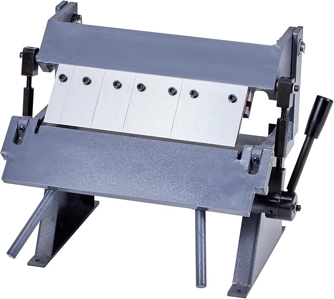 VEVOR Box and Pan Brake, 12 in Sheet Metal Bending Brake, 20-Gauge Mild Steel Capacity, 0-135 Degree Adjustable, Metal Bender Machine with 5 Fingers, Heavy-Duty Aluminum Folder for Precise Bending