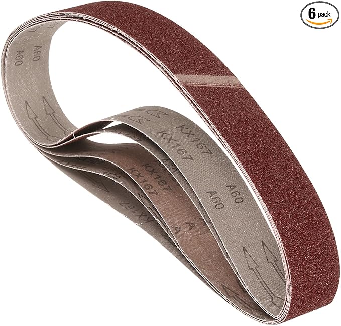 6 Pcs Sanding Belts 2 x 42 Inch 60 Grit Aluminum Oxide Abrasive Sandpaper for Belt Sander Metal Grinding Wood Working Weld Rust Removal