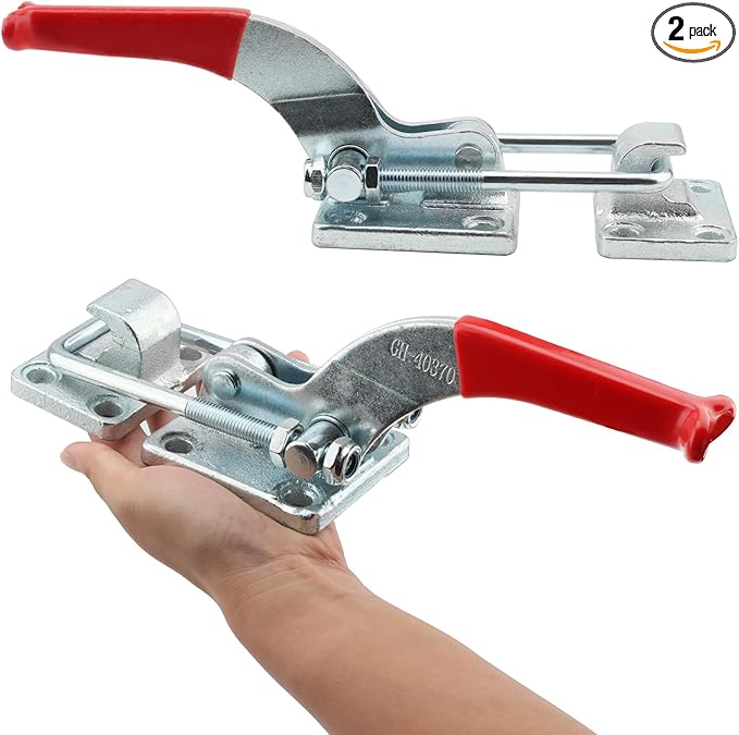 MOUYAT 2 Pack Heavy Duty Toggle Clamp, 4000Lbs Capacity Pull Toggle Latch Clamp with Adjustable Threaded U Bolt, 40370 Self Lock Toggle Clamp Tool for ToolBox Case