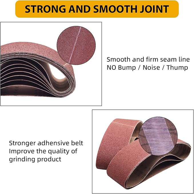 21 Pcs 3 x 21 Inch Sanding Belts,3 Each of 40 60 80 120 180 240 400 Grits 3 x 21 Belt Sander Sanding Belts,Aluminum Oxide Belt Sander Paper for Woodworking Metal Paint Polishing