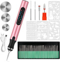 Electric Engraving Pen with 37 Bits, USB Rechargeable Cordless Etching Engraving Tool, Portable DIY Rotary Engraver for Jewelry Wood Glass Stone Carving (Rose Red)