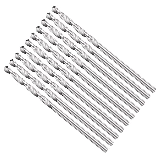 Drill Bit, 2mm Cutting Diameter, 4241 HSS 118° Cutting Angle Uncoated Bright Versatile Jobber Bits - (Applications: for Drilling Plastic Wood Soft Metal), 10-Pieces
