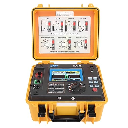 ETCR3520B Insulation Resistance Meter 10KV High Voltage Insulation Resistance Tester Multifunction PI DAR Ster RAMP DD Cap High Voltage Megohm Meter with Max Range 10KV 20TΩ 7mA