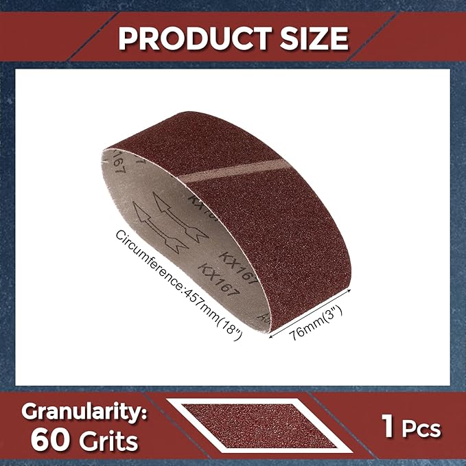 10 Pcs Sanding Belts 3 x 18 Inch 60 Grit Aluminum Oxide Abrasive Sandpaper for Belt Sander Metal Grinding Wood Working Weld Rust Removal