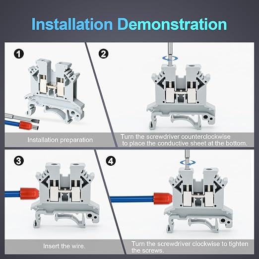 Terminal Block Kit, Rail Combined Terminal Block, Rail Type Voltage Terminal Accessories (Grey)