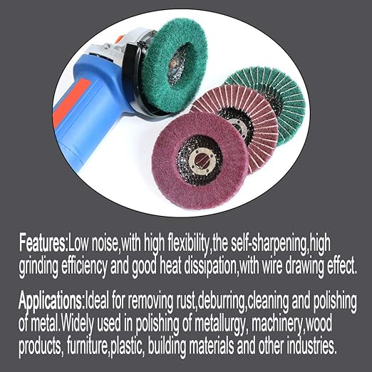 5Pcs 4.5" x 7/8" Nylon Fiber Flap Disc Polishing Grinding Wheel,Scouring pad Buffing Wheel for Angle Grinder, Polishing Tools,Abrasive disks for Power-Operated Grinders (Grit 180)