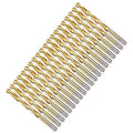 Drill Bit, 19/64" Cutting Diameter, 4341 HSS TiN Coated 135° Cutting Angle Jobber Bits - (Applications: for Drilling Soft Metal Plastic Wood), 20-Pieces