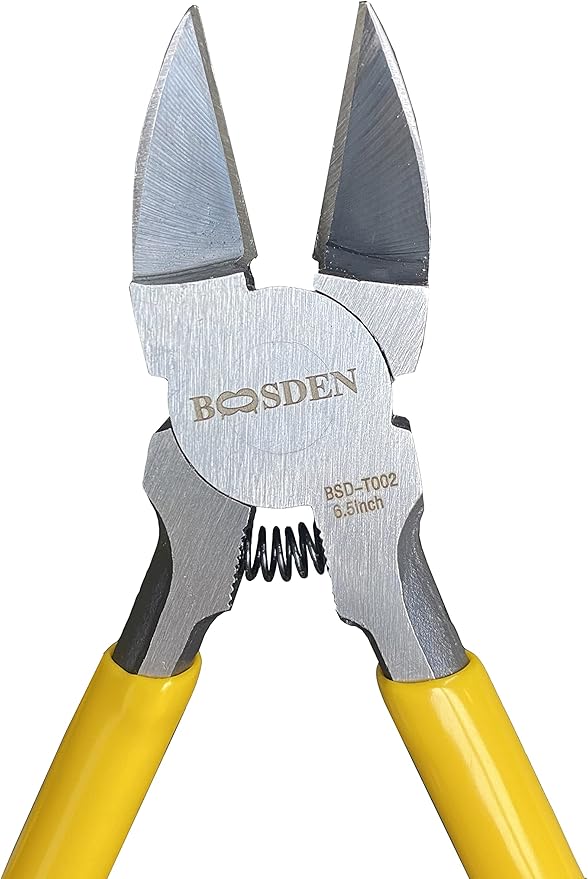Wire Cutters, 6 Pack, BOOSDEN 6.5" Flush Cutters Spring Loaded Pliers Side Cutting Pliers Diagonal Cutting Pliers Dikes Wire Cutters Side Cutters for Crafts Electrician Work Jewelry Making