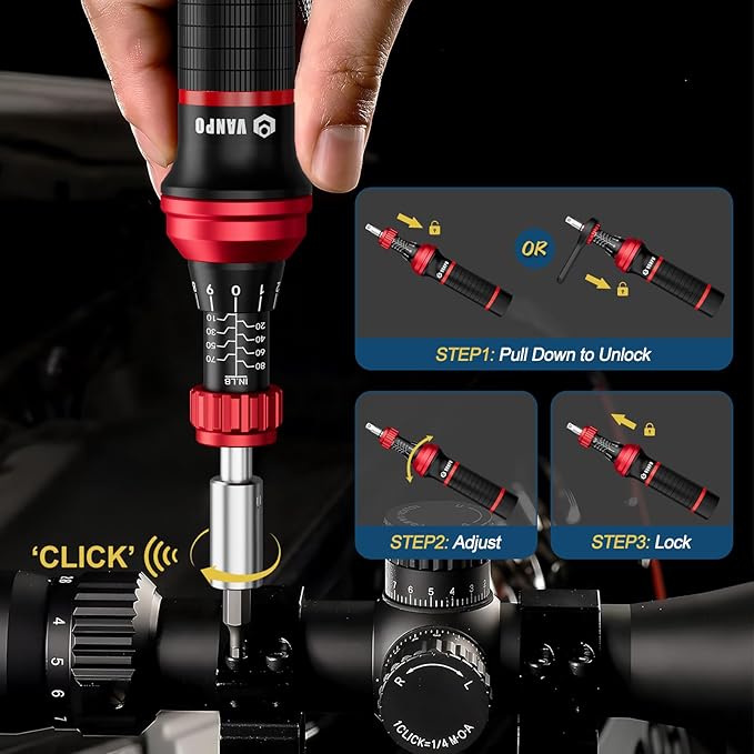 Torque Screwdriver, 64 Pcs 10-80 Inch Pound Torque Screwdriver Set with T-bar Handle, Flat, Hex, Torx, and Bits,Torque Wrench Screwdriver for Tools, Bike Repairing and Mounting