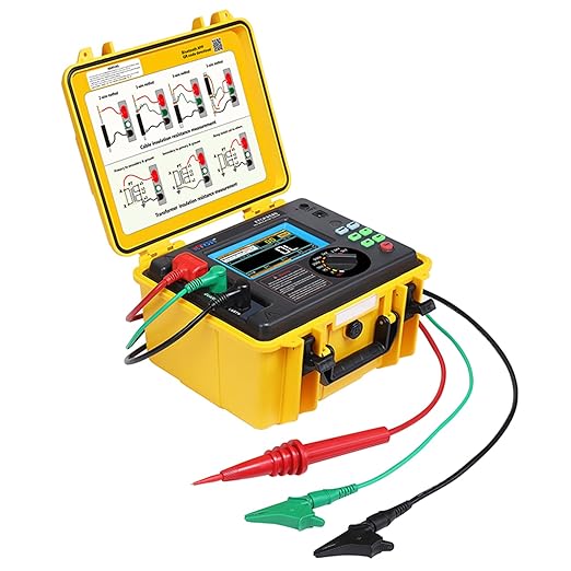 ETCR3520B Insulation Resistance Meter 10KV High Voltage Insulation Resistance Tester Multifunction PI DAR Ster RAMP DD Cap High Voltage Megohm Meter with Max Range 10KV 20TΩ 7mA