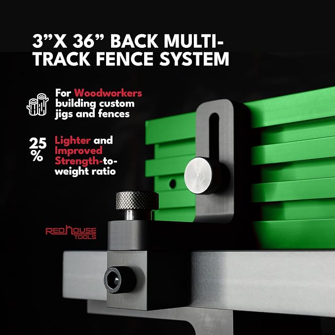 Multi T-Track - 3" Universal T-Track for Woodworking | Anodized Aluminum T Track Fence System | Woodworking Accessories | 36" Fence System (Set of 2) | Orange