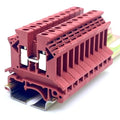 Erayco UK2.5B-WR DIN Rail Terminal Block, Screw Clamp, 600V 20A 24-12AWG, Pack of 100 (Red)